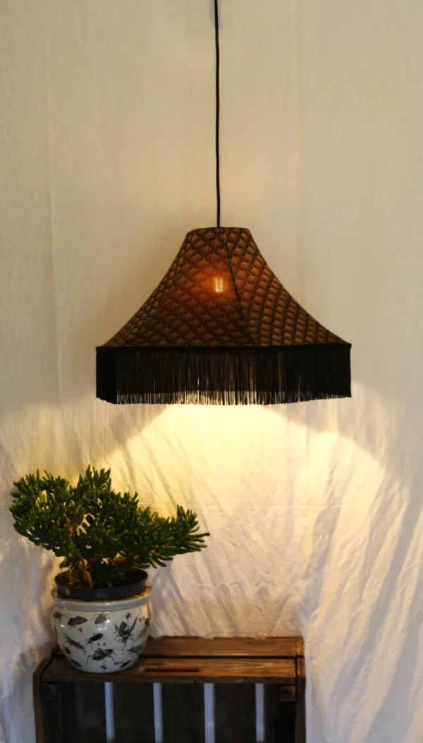 Abat jour "Charleston" suspension hexagonale couture