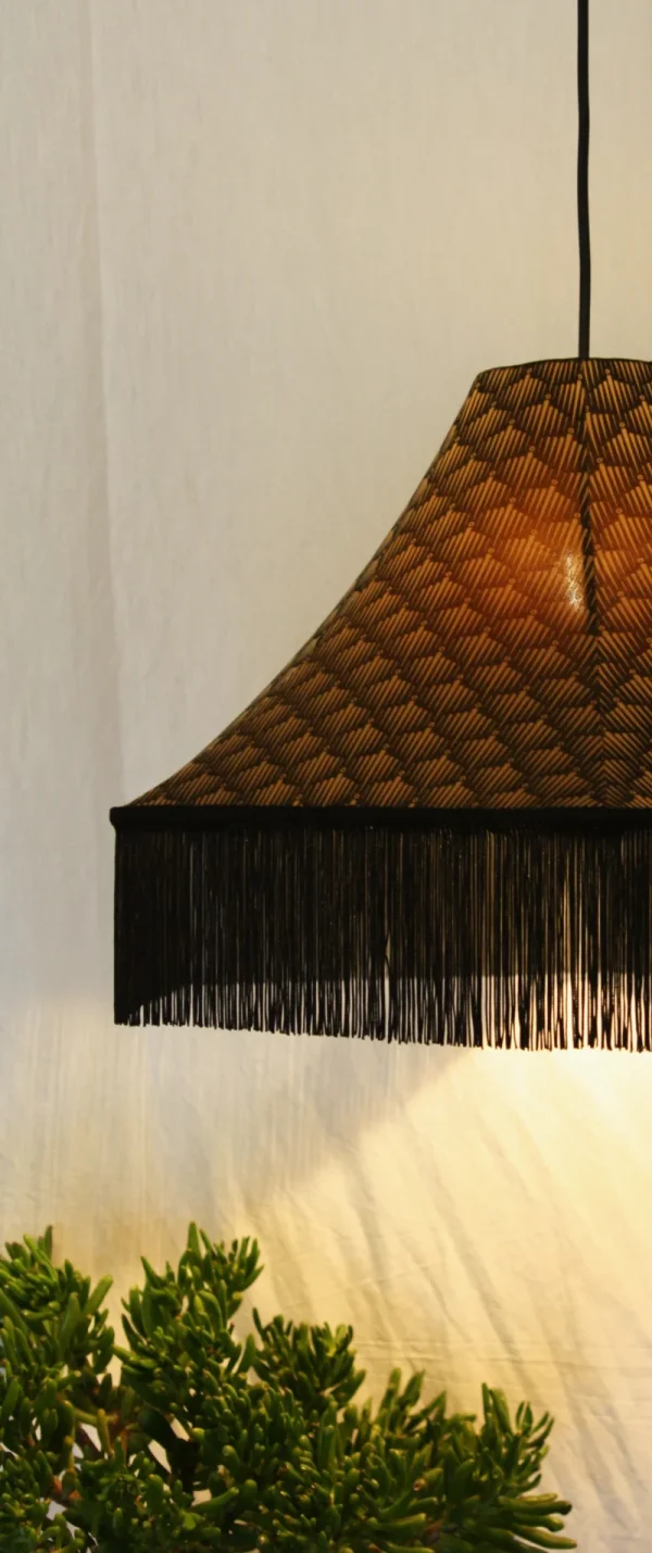 Abat jour "Charleston" suspension hexagonale couture