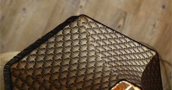 Abat jour "Charleston" suspension hexagonale couture